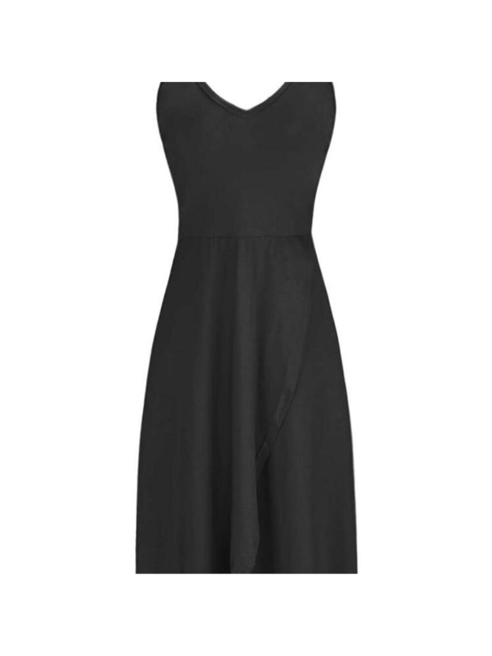 Black maxi dress with criss-cross straps and ruffle hem #maxi #eveningwear